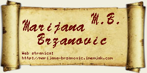 Marijana Brzanović vizit kartica